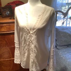 Lucky Brand shirt with lace sleeves
